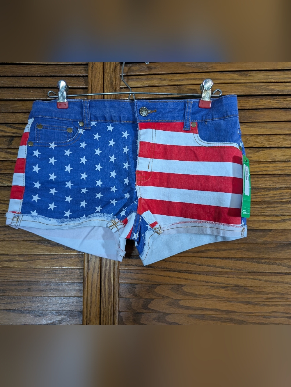 Tipsy‎ Elves NWT American Flag Denim Short Shorts - Stars & Stripes Size Medium